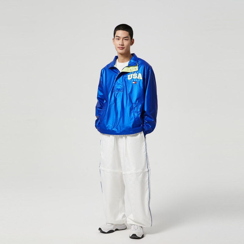 Details for 타미 힐피거 스트릿 스타일 자수 풀오버 자켓 - 브라이트 블루 DM0DM15908