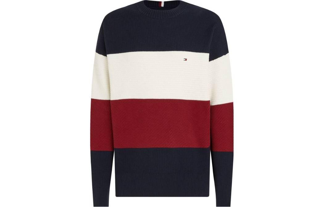 Tommy Hilfiger Striped Crewneck Sweatshirt Multi-Color MW0MW315740A4BIANCOBLU