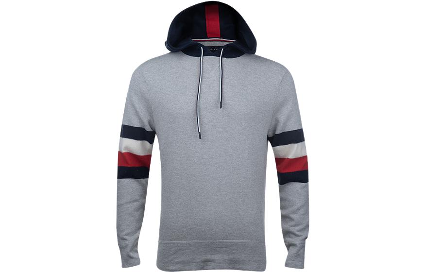 Tommy Hilfiger Striped Detail Pullover Hoodie Grey MW0MW08810-501