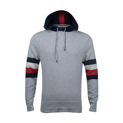 Tommy Hilfiger Striped Detail Pullover Hoodie Grey MW0MW08810-501