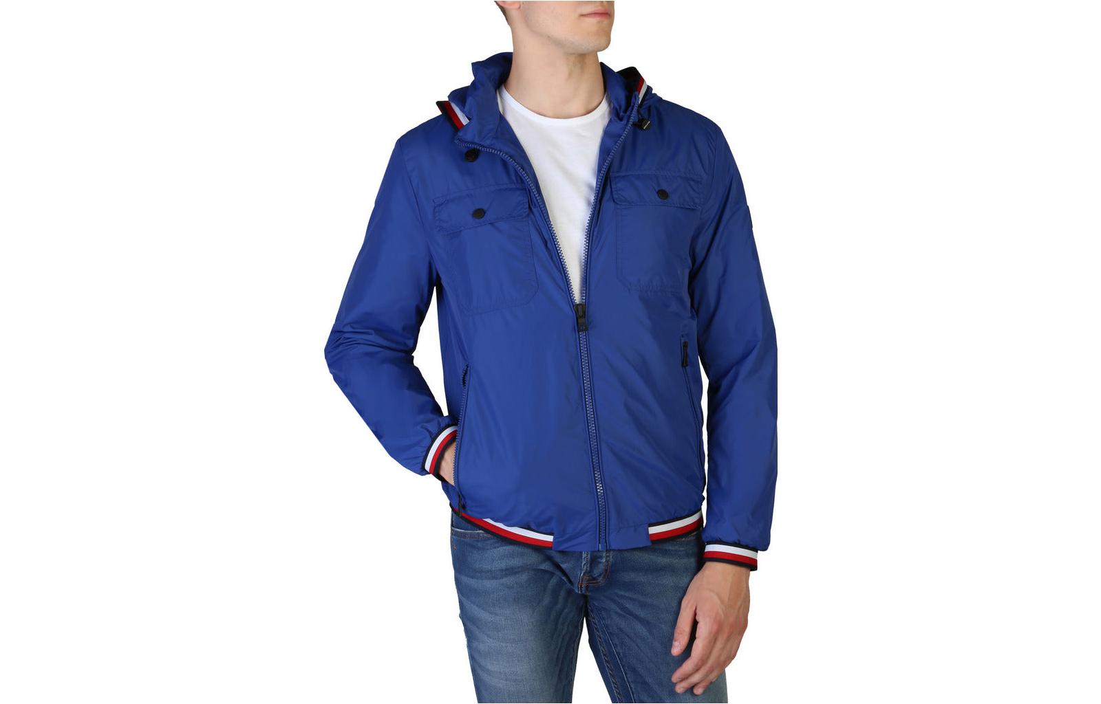 Tommy Hilfiger Striped Hooded Casual Jacket Men’s Blue MW0MW05274424