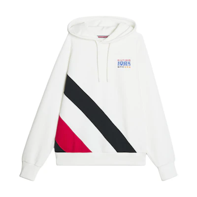 Tommy Hilfiger Striped Hoodie Off-White Long Sleeve Sweatshirt MW36980-YBL