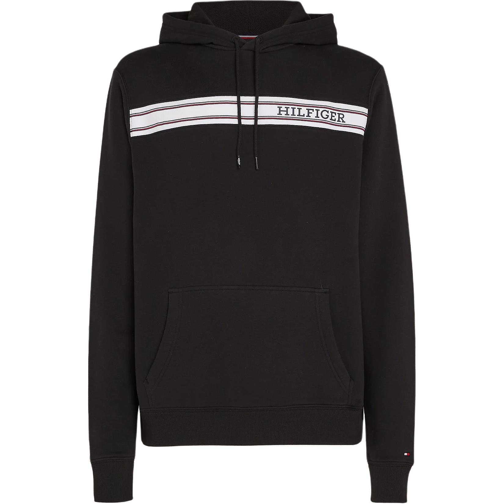 Tommy Hilfiger Striped Letter Embroidered Hoodie Black UM0UM03253-BDS