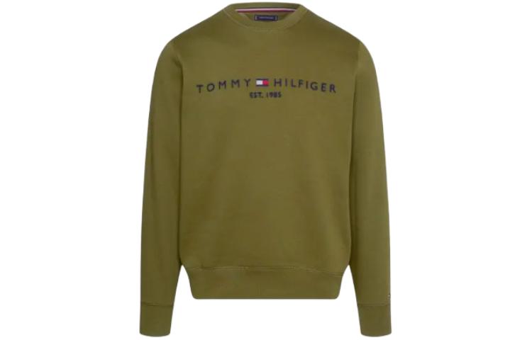 Tommy Hilfiger TH Flex Logo Crewneck Sweatshirt Green Mens MW0MW11596-MS2