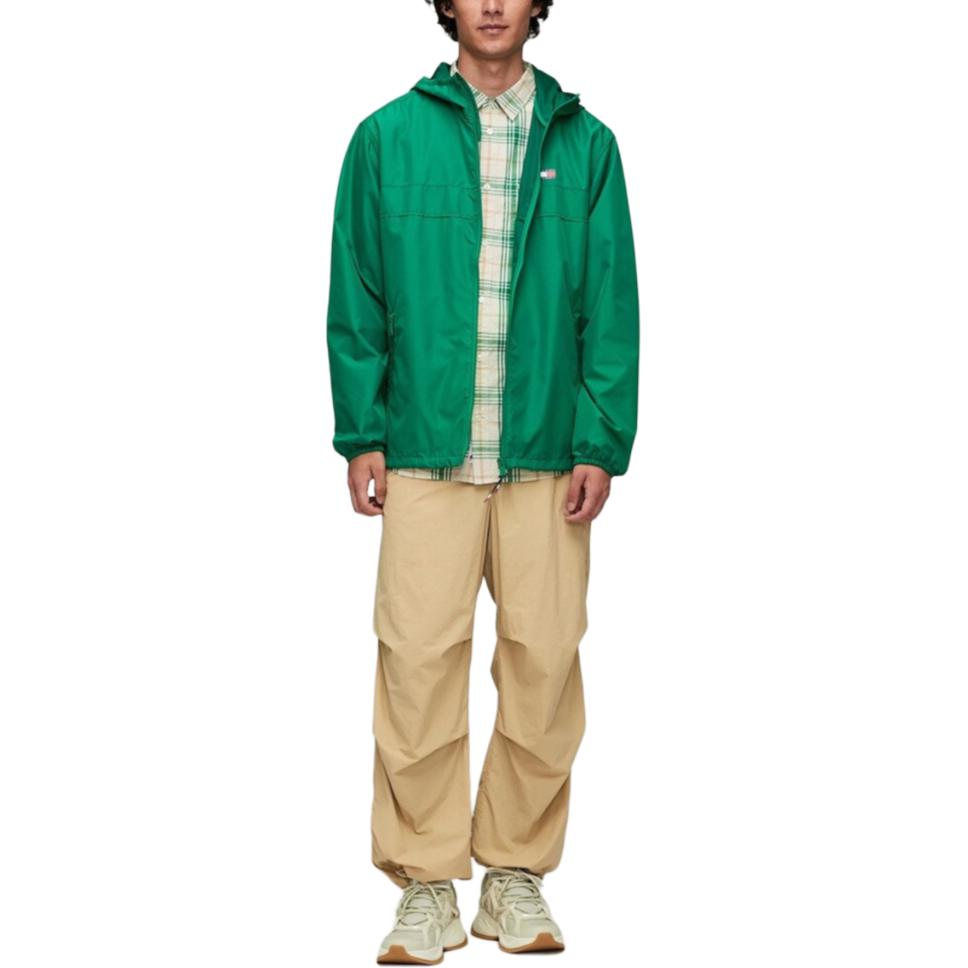 Tommy Hilfiger TJM LW Chicago Jacket Green Flag Logo Hooded Jacket DM20204000-L30