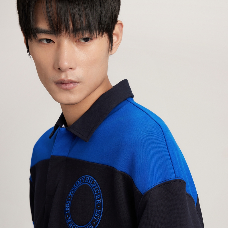 Sizing 汤米·希尔费格男女同款美国色块刺绣Polo卫衣 MW0MW32750
