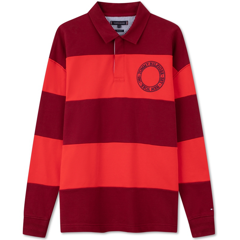 Cheap 汤米·希尔费格男女同款美国色块刺绣Polo卫衣 MW0MW32750