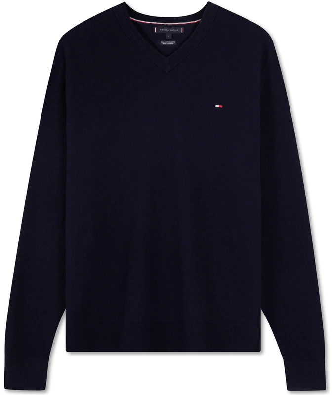 tommy-hilfiger-unisex-cashmere-v-neck-slim-fit-knitted-sweater-mw-0-mw-34117