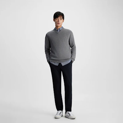 汤米希尔费格男女款羊绒V领修身针织毛衣 MW0MW34117 10