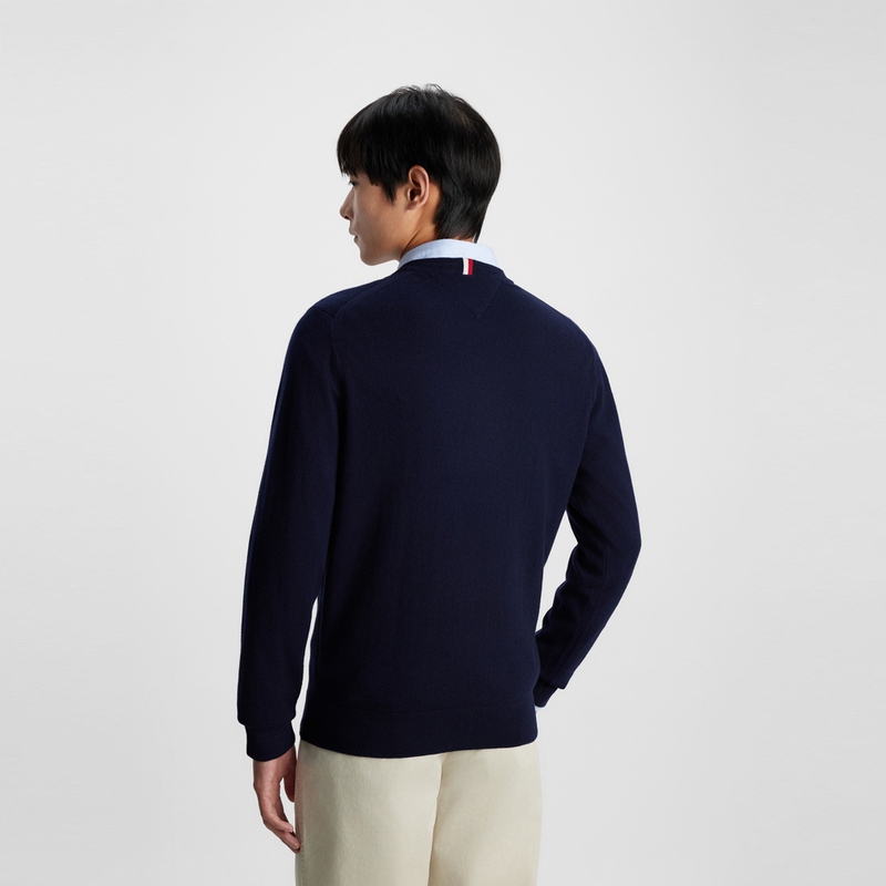 Purchase 汤米希尔费格男女款羊绒V领修身针织毛衣 MW0MW34117