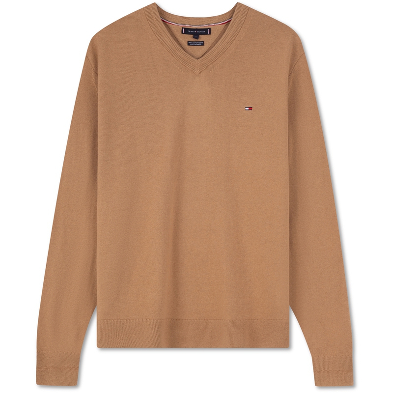 Cheap 汤米希尔费格男女款羊绒V领修身针织毛衣 MW0MW34117