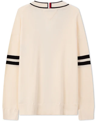 汤米·希尔费格 男女通用棉质纹理刺绣V领针织毛衣 MW0MW33522 Lookbook 汤米·希尔费格 男女通用棉质纹理刺绣V领针织毛衣 MW0MW33522