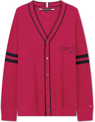 汤米·希尔费格 男女通用棉质纹理刺绣V领针织毛衣 MW0MW33522 Sizing 汤米·希尔费格 男女通用棉质纹理刺绣V领针织毛衣 MW0MW33522