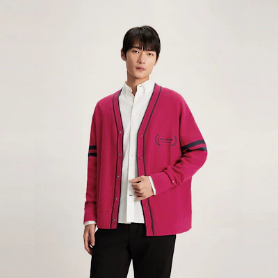 汤米·希尔费格 男女通用棉质纹理刺绣V领针织毛衣 MW0MW33522 1