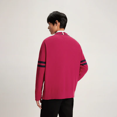 汤米·希尔费格 男女通用棉质纹理刺绣V领针织毛衣 MW0MW33522 2