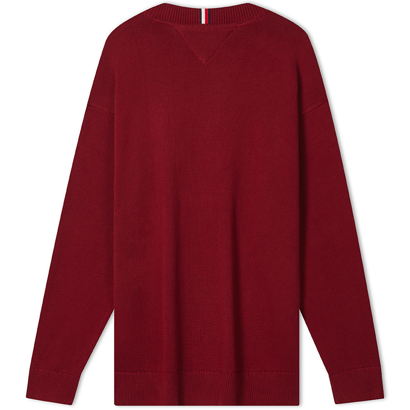 Lookbook 汤米希尔费格男女休闲宽松刺绣棉针织套头毛衣. MW0MW33085