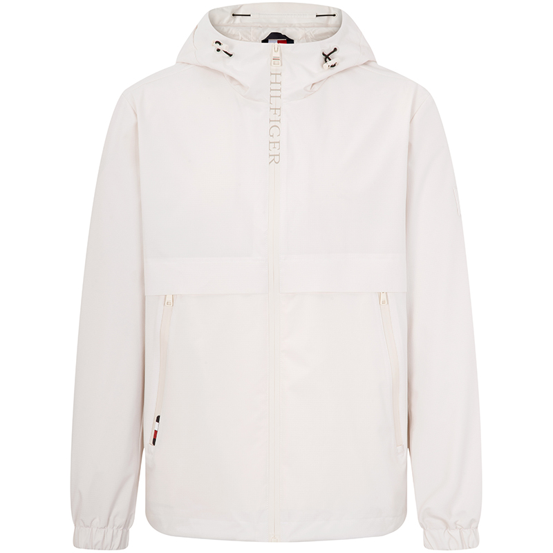 Tommy Hilfiger Water-Repellent Lightweight Hooded Jacket Unisex - Off-White MW0MW31080-AC0