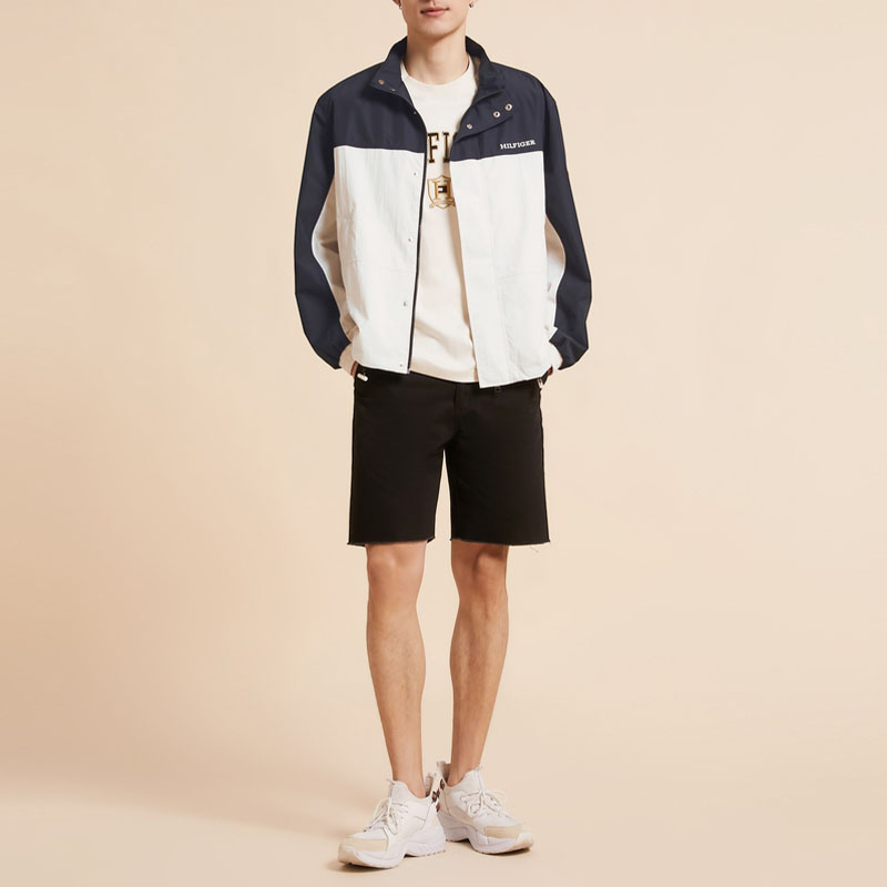 Lookbook Tommy Hilfiger 防水拼色戶外健行外套 男女款 藍白色 MW0MW31650-AC0