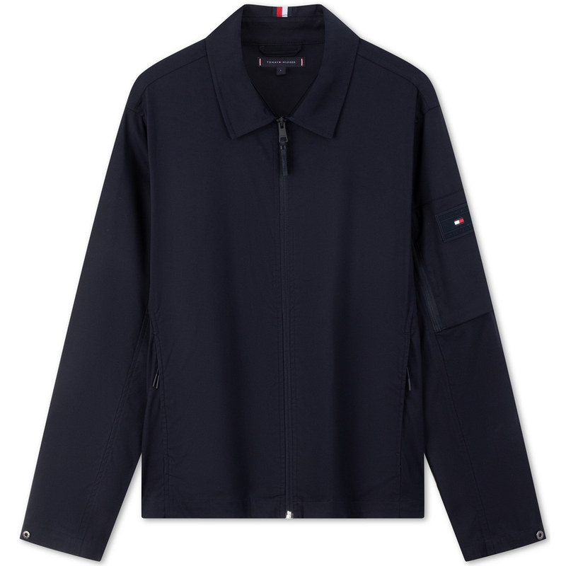 Tommy Hilfiger Water-Resistant Navy Zip-Up Collar Jacket for Outdoor & Casual MW0MW35712