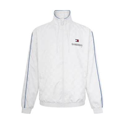 Tommy Hilfiger White Colorblock Check Print Drawstring Jacket DM0DM15987-YBL