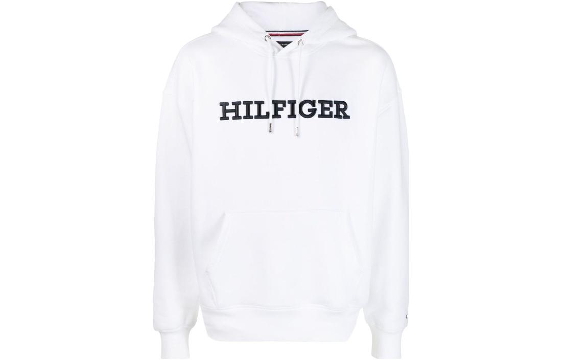 Tommy Hilfiger White Hoodie with Letter Print Design MW0MW33062YBR