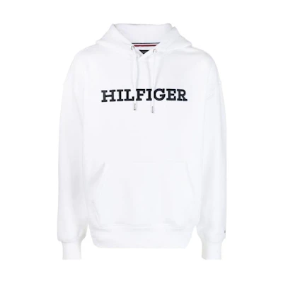 Tommy Hilfiger White Hoodie with Letter Print Design MW0MW33062YBR