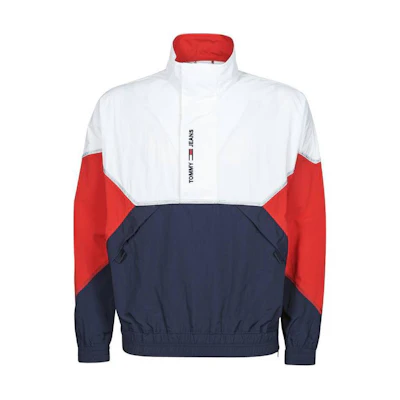 Tommy Hilfiger White Logo Zip-Up Slim Fit Jacket with Stand Collar DM0DM10640-YBR