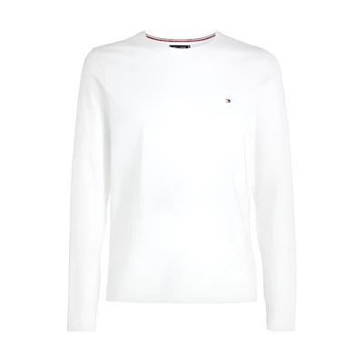 Tommy Hilfiger White Solid Crewneck Pullover Long Sleeve Sweatshirt MW0MW10804-YBR
