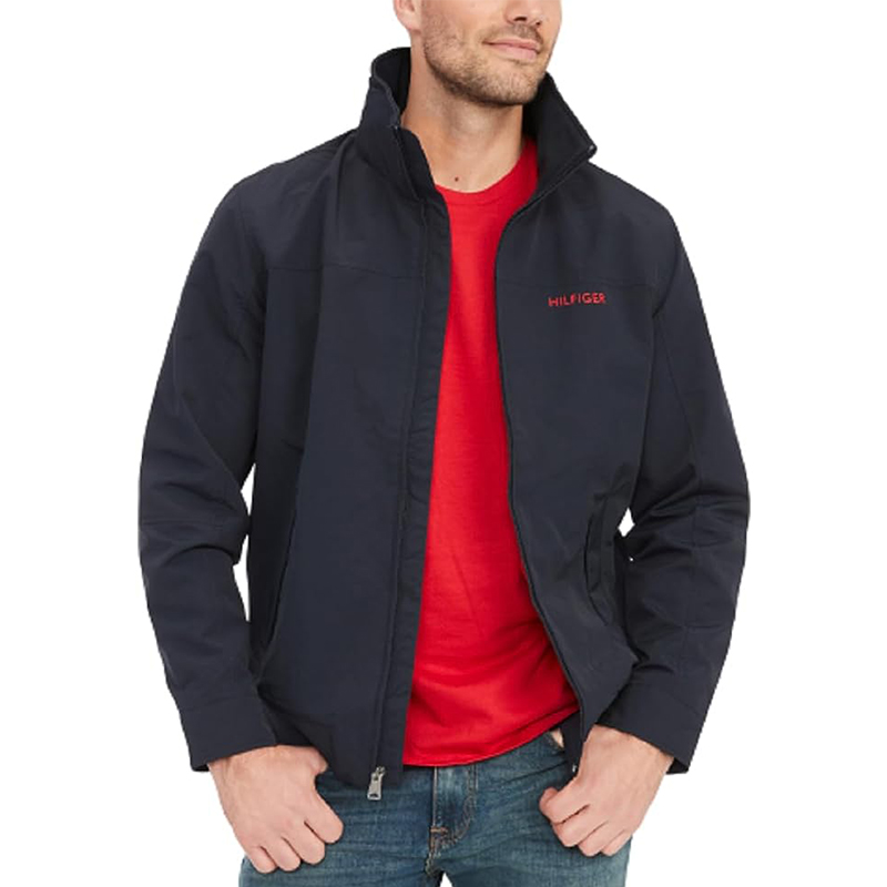 Shop Jaket Tommy Hilfiger Anti Angin & Anti Air dengan Ritsleting Solid 78J8336