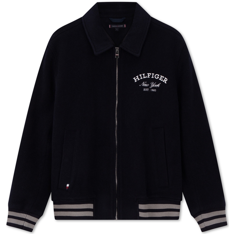 Tommy Hilfiger Wool Blend Retro Zip-Up Jacket Navy MW0MW32791
