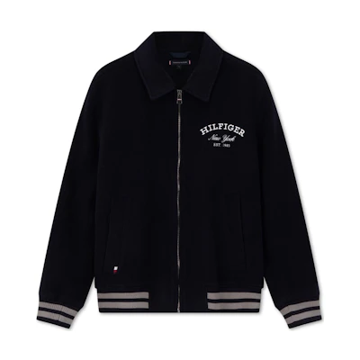 Tommy Hilfiger Wool Blend Retro Zip-Up Jacket Navy MW0MW32791