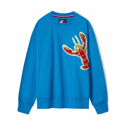 Tommy Hilfiger Andy Warhol SS23 Lobster Embroidered Sweatshirt Unisex Bright Blue MW0MW31249CZW