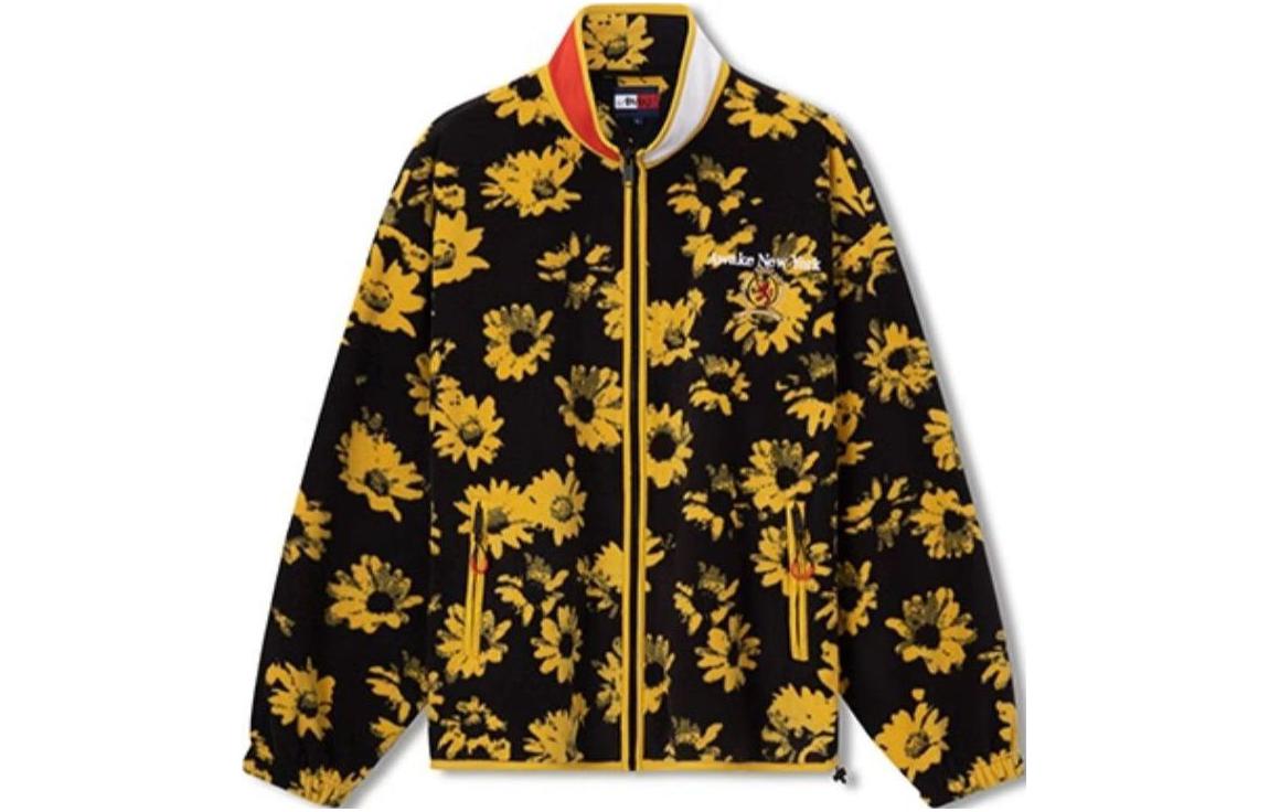 Tommy Hilfiger AWAKE Floral Embroidery Zip-Up Jacket Black/Yellow Unisex DM0DM17852