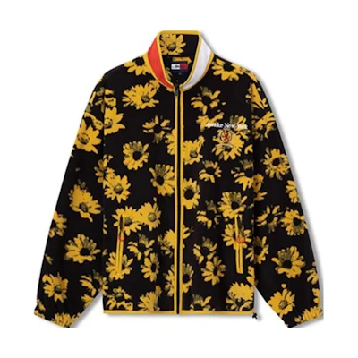 Tommy Hilfiger AWAKE Floral Embroidery Zip-Up Jacket Black/Yellow Unisex DM0DM17852