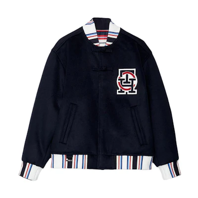 Tommy Hilfiger CLOT SS24 Colorblock Baseball Collar Jacket Unisex Navy MW0MW34794