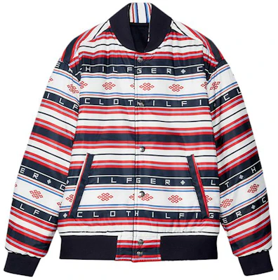 Tommy Hilfiger x CLOT SS24 Jaket Navy Unisex Warna Blok Kolar Baseball. MW0MW34794 Shop Tommy Hilfiger x CLOT SS24 Jaket Navy Unisex Warna Blok Kolar Baseball. MW0MW34794