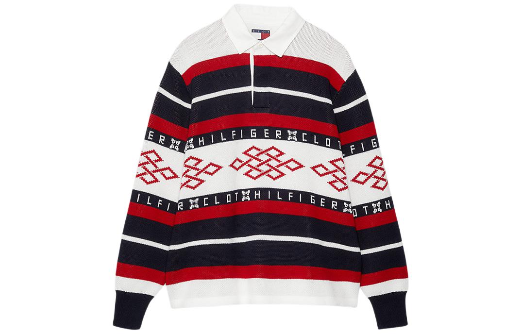 Order Tommy Hilfiger x CLOT SS24 拼接寬鬆版針織衫 男女款 - 海軍藍 MW0MW34804-0K4