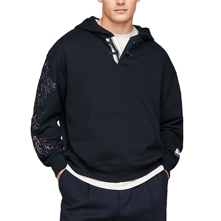 Shop 汤米·希尔费格 x CLOT 2024春夏宽松版型海军蓝棉质男女同款卫衣合集. MW0MW34805-DW5