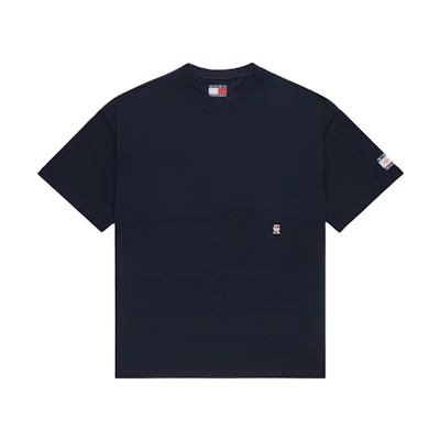 Tommy Hilfiger CLOT SS24 Letter Print Tee Navy Unisex Crewneck T-Shirt. CLTE23F35584