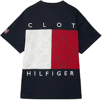 Tommy Hilfiger x CLOT SS24 Navy Colorblock Unisex Crewneck T-Shirt MW0MW34809-DW5 Tommy Hilfiger x CLOT SS24 Navy Colorblock Unisex Crewneck T-Shirt MW0MW34809-DW5