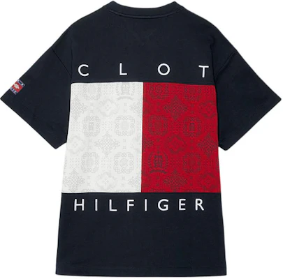 汤米希尔费格 x CLOT 2024春夏海军蓝拼色男女同款圆领T恤 MW0MW34809-DW5 Order 汤米希尔费格 x CLOT 2024春夏海军蓝拼色男女同款圆领T恤 MW0MW34809-DW5