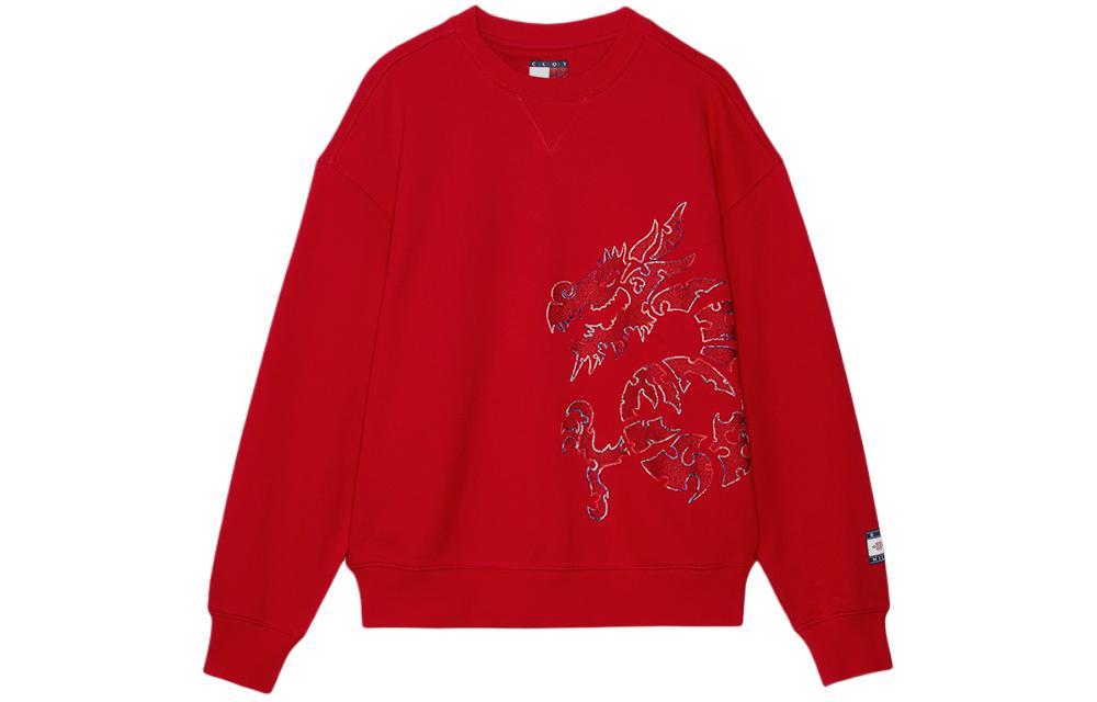 Tommy Hilfiger x CLOT SS24 Red Animal Print Unisex Crewneck Sweatshirt MW0MW35189-XMP