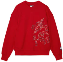 Tommy Hilfiger x CLOT SS24 Red Animal Print Unisex Crewneck Sweatshirt MW0MW35189-XMP Tommy Hilfiger x CLOT SS24 Red Animal Print Unisex Crewneck Sweatshirt MW0MW35189-XMP