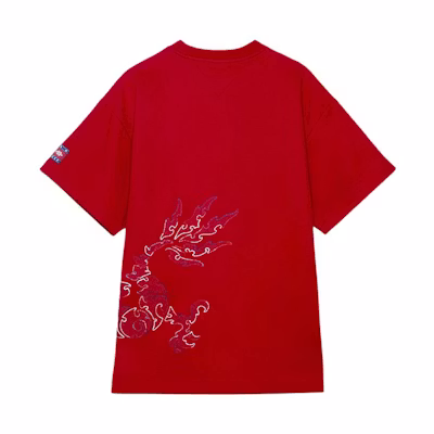 Tommy Hilfiger CLOT SS24 Red Animal Print Unisex Crewneck T-Shirt MW0MW35191-XMP