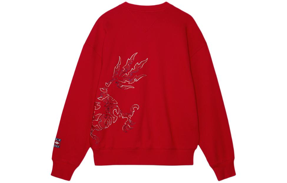 Lookbook 汤米希尔费格 x CLOT SS24 红色动物印花男女通用圆领卫衣 MW0MW35189-XMP