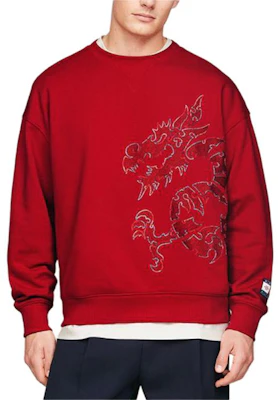 汤米希尔费格 x CLOT SS24 红色动物印花男女通用圆领卫衣 MW0MW35189-XMP Shop 汤米希尔费格 x CLOT SS24 红色动物印花男女通用圆领卫衣 MW0MW35189-XMP