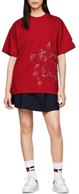 타미 힐피거 x 클롯 SS24 레드 애니멀 프린트 유니섹스 크루넥 티셔츠 MW0MW35191-XMP Shop 타미 힐피거 x 클롯 SS24 레드 애니멀 프린트 유니섹스 크루넥 티셔츠 MW0MW35191-XMP