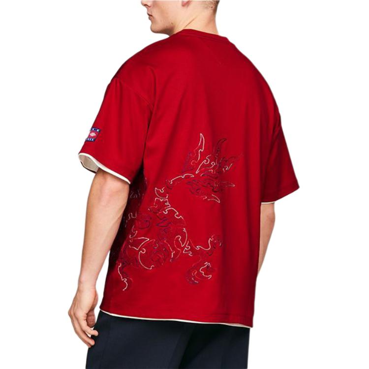 Purchase 타미 힐피거 x 클롯 SS24 레드 애니멀 프린트 유니섹스 크루넥 티셔츠 MW0MW35191-XMP