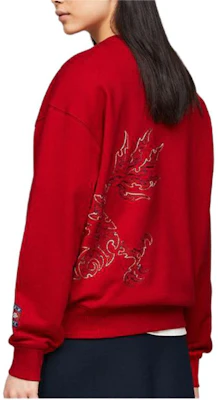 汤米希尔费格 x CLOT SS24 红色动物印花男女通用圆领卫衣 MW0MW35189-XMP Sizing 汤米希尔费格 x CLOT SS24 红色动物印花男女通用圆领卫衣 MW0MW35189-XMP