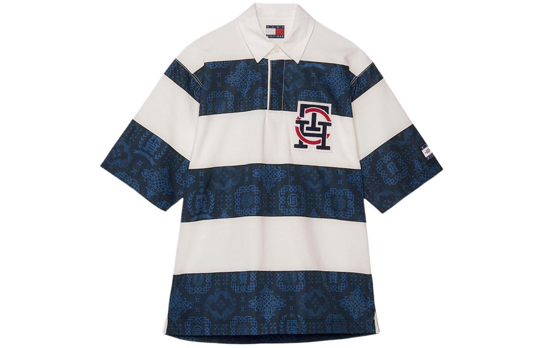 Tommy Hilfiger CLOT SS24 Retro Striped Polo Shirt Unisex - Navy Blue. MW0MW34808-YBL 圖 2